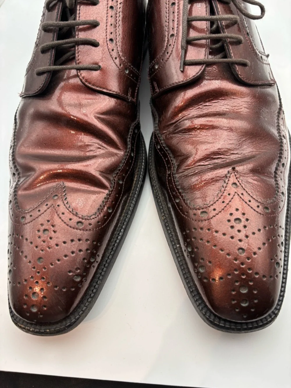Dolce Gabbana Men's Burgundy Leather Wingtip Dress Shoes size 9
